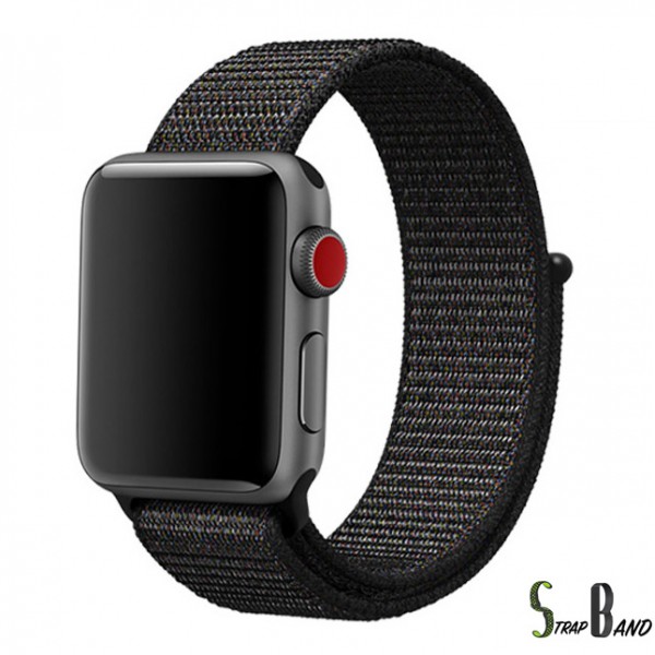 Opaska nylonowa StrapBand do Apple Watch Series 1/2/3/4/5 w kolorze czarnym