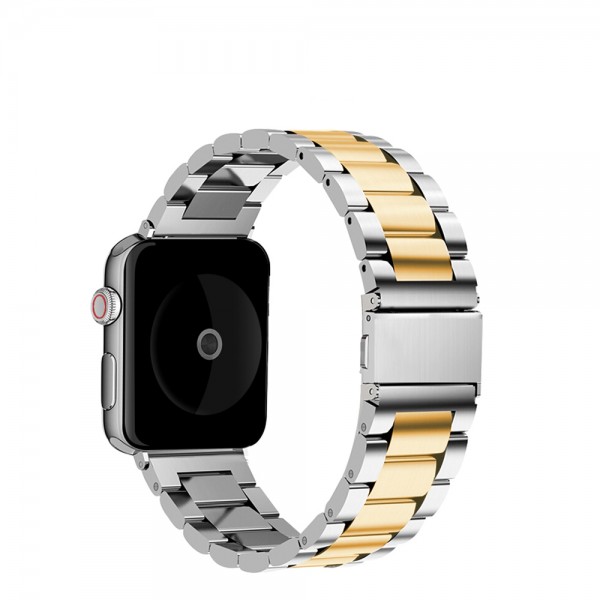 Opaska stalowa StrapBand do Apple Watch Series 1/2/3/4/5 38/40mm w kolorze srebrno-złotym