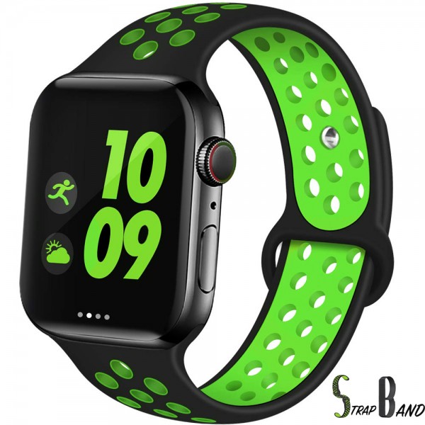 Opaska sportowa StrapBand do Apple Watch Series 1/2/3/4/5 38/40mm w kolorze czarno-limonkowym