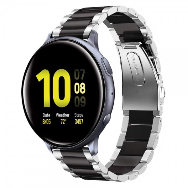 Opaska stalowa StrapBand do Samsung Galaxy Watch Active 2 w kolorze srebrno-czarnym