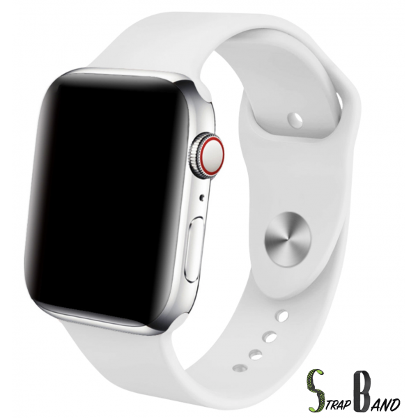 Opaska silikonowa StrapBand do Apple Watch Series 1/2/3/4/5 42/44mm w kolorze białym